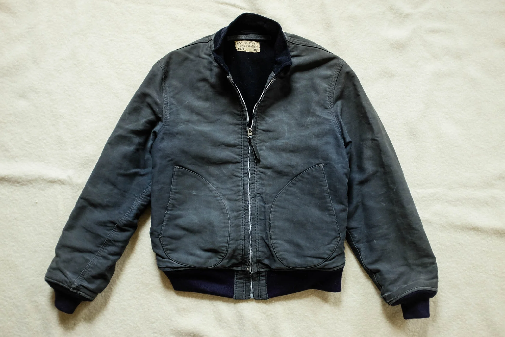 WW2 1st Pattern Zip USN US Navy Blue Deck Jacket — SAUNDERSMILITARIA
